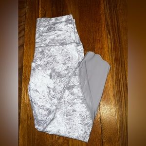 Lululemon work out leggings with scallop bottoms. Worn less than 5 times